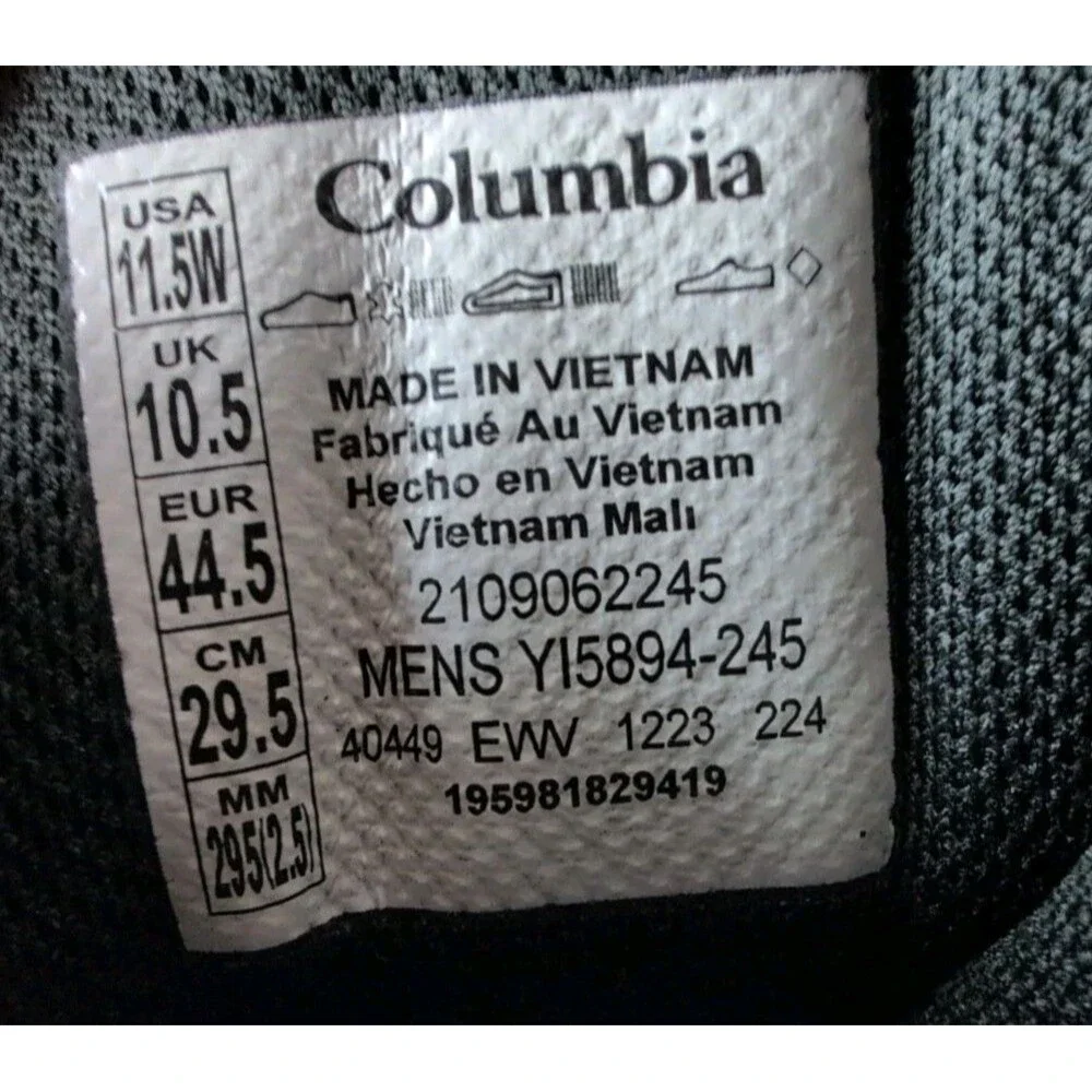 Columbia Men’s Size 11.5 Wide Brown Suede Hiking Boots Waterproof Omni Grip